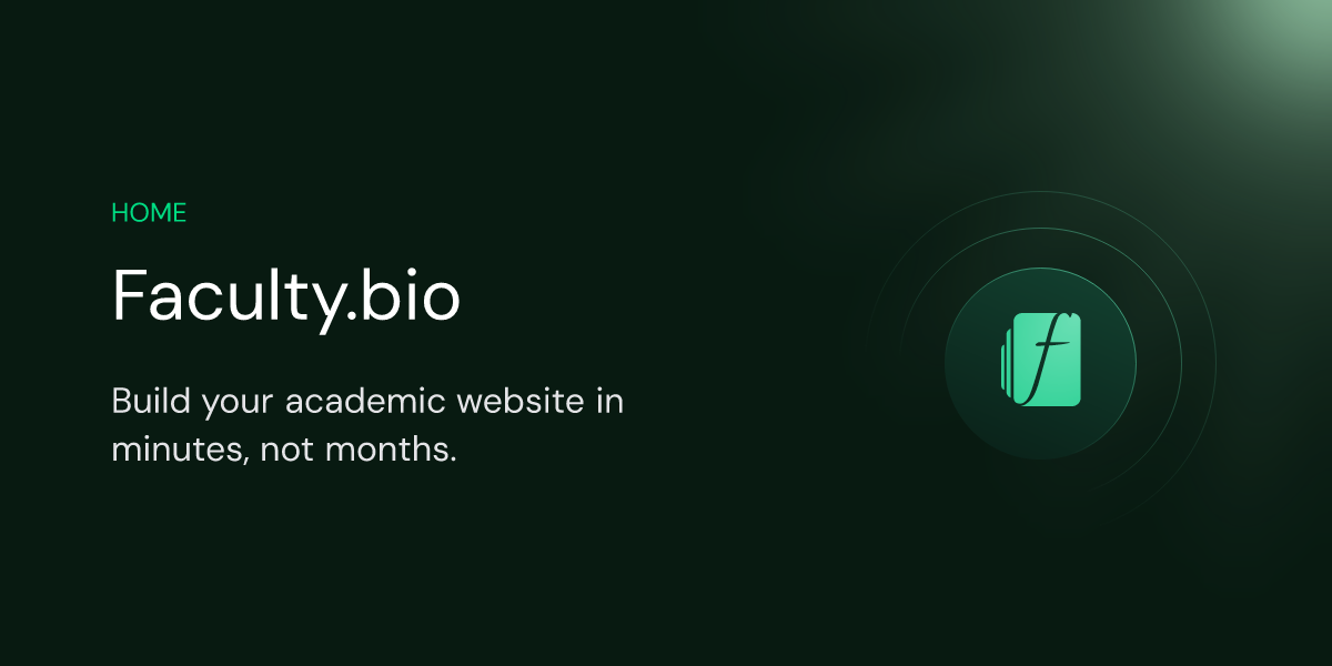 Academic Website Builder | Faculty Bio